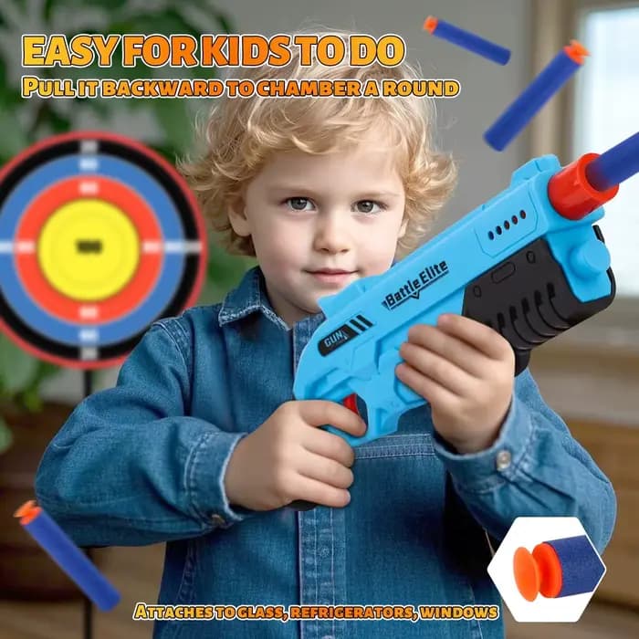 Jouet de combat manuel de lanceur de fléchettes de mousse de Blaster de balle molle durable extérieur, pistolet de jeu pour les garçons et les filles, Gitfs d'Halloween et de Noël
