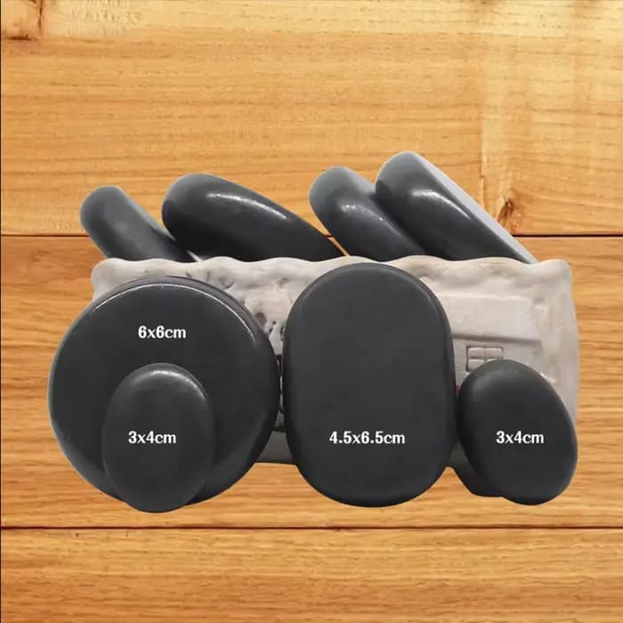 Tontin – Lot de 20 pierres de massage en basalte de lave