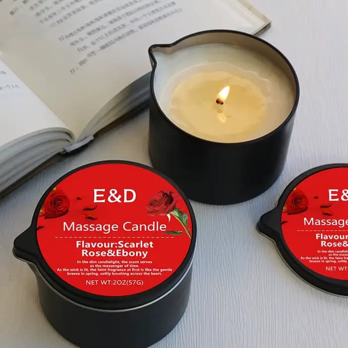 Bougie à l'huile de massage pour instituts soulignés et hydratants pour la peau