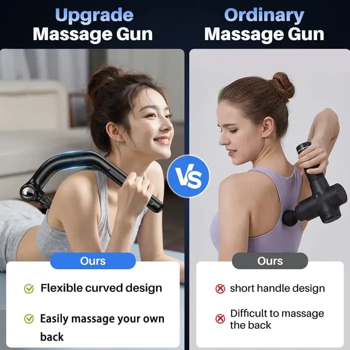 Pistolet de massage à percussion à double tête avec poignée d'extension