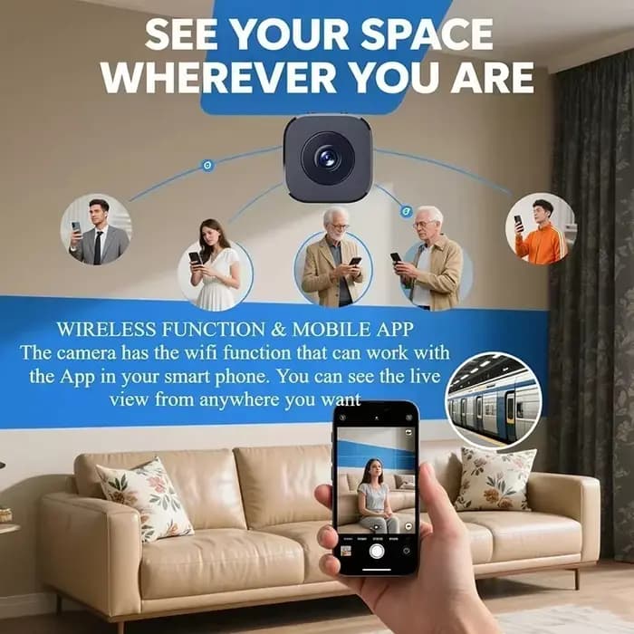 Nouvelle mini caméra de sécurité Pro 4K FullHD WiFi, surveillance avec audio bidirectionnel, détection de mouvement, vision nocturne infrarouge, caméra de sécurité
