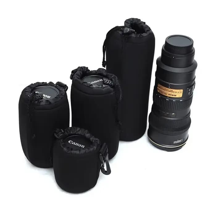 Pochette d'objectif d'appareil photo en néoprène souple et étanche pour objectif d'appareil photo, étui pour Canon Sony pour la plupart des appareils photo reflex numériques