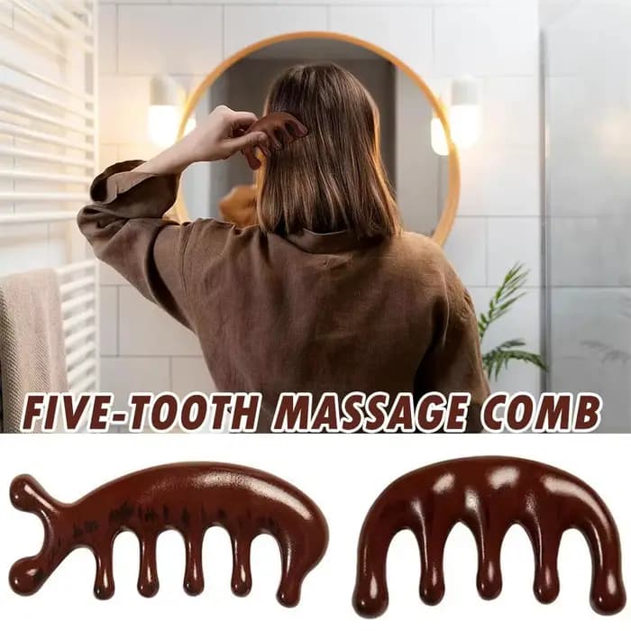 Peigne de Massage à cinq pattes en bois de santal naturel