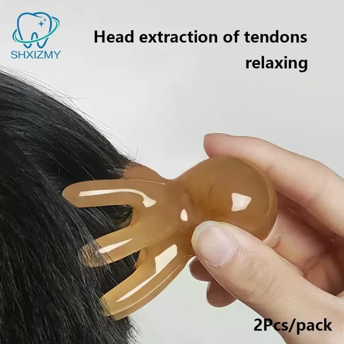 Lot de 2 peignes en résine en forme de pieuvre pour massage de la tête