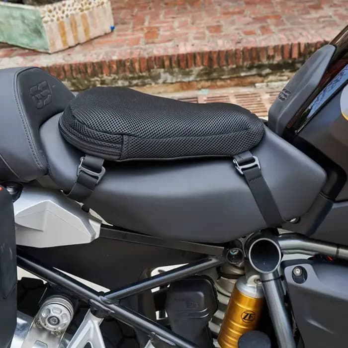 Coussin de siège gonflable pour moto, confortable, avec système de refroidissement