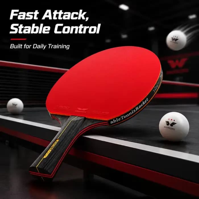 Raquette de tennis de table 5/6 étoiles, caoutchouc professionnel de ping-pong, haute élasticité, bois pur à 7 couches, adaptée à l'entraînement et à la compétition