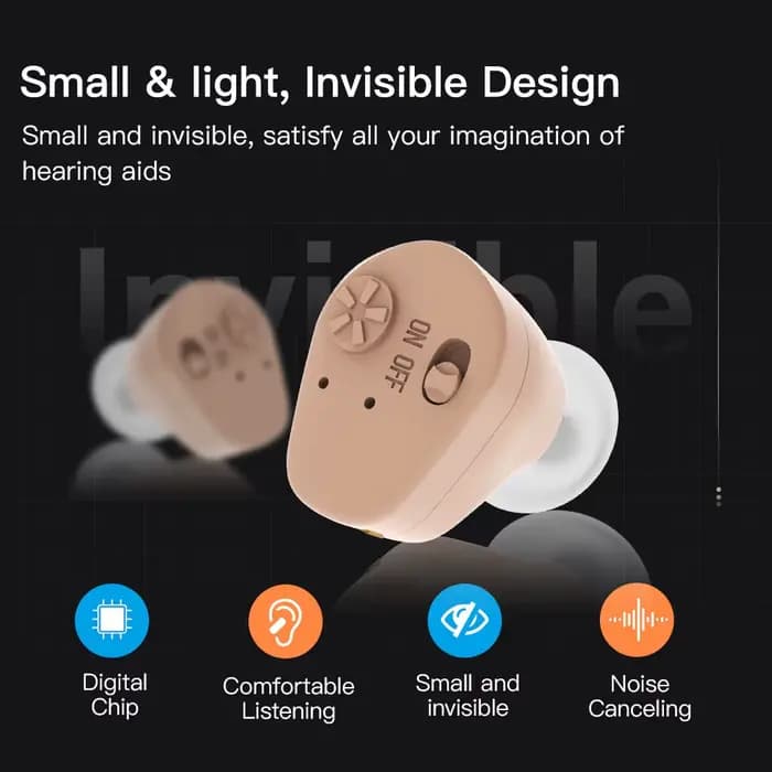 Amplificateur de son, aides auditives, casque sans fil pour sourds, outil d'écoute, oreilles rechargeables dans l'oreille avec batterie, Mini dispositif d'écoute