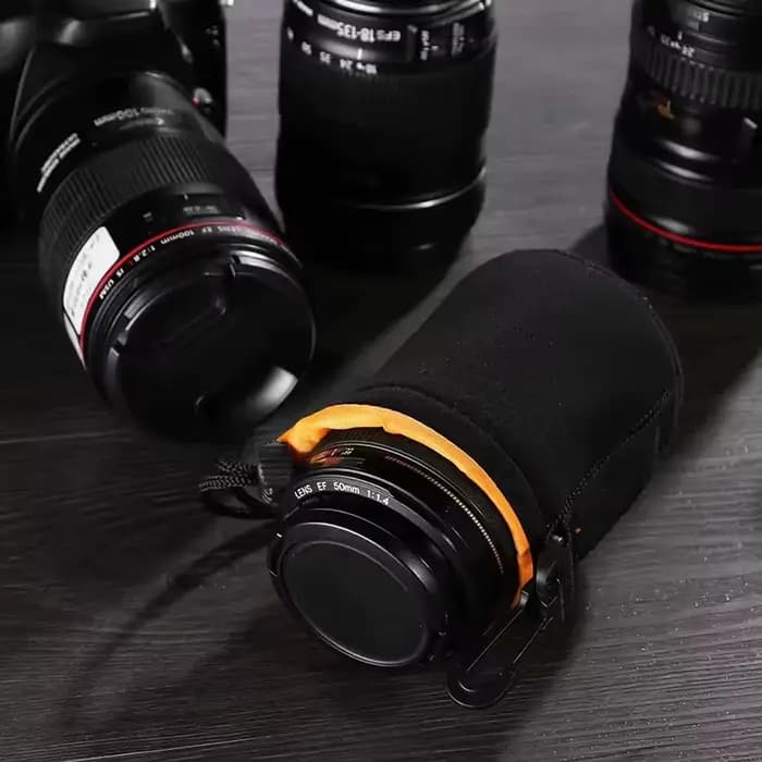 Pochette pour objectif d'appareil photo en néoprène, étanche et souple, pour Canon, Sony et la plupart des appareils photo reflex numériques