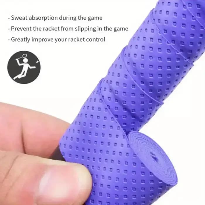 1 pièce Bande de grip sèche antidérapante et absorbante pour raquettes de tennis et de badminton, anti-vibration, bande de sport absorbante