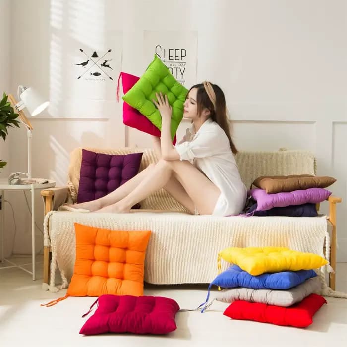 Coussin de Chaise en Polymères Carrés en Coton Doux et Rembourré, Solide, pour Bureau, Maison, Voiture, Jardin, Salon de Soleil