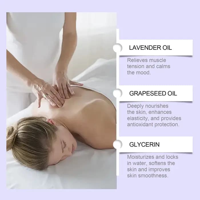 Huile de massage à la lavande naturelle pour le corps