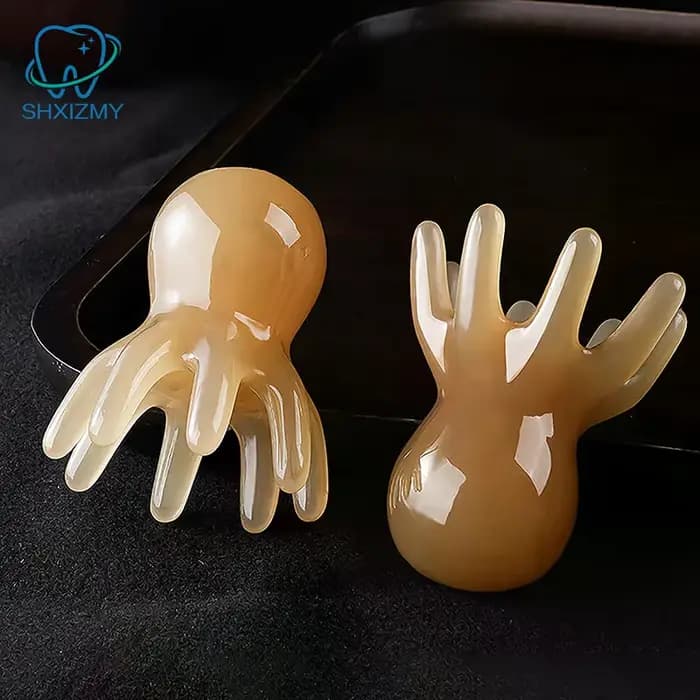Lot de 2 peignes en résine en forme de pieuvre pour massage de la tête