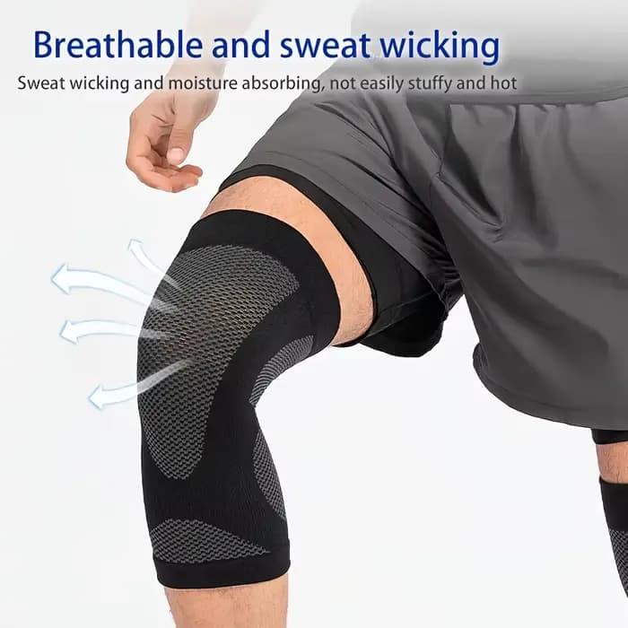 1 paire de manchons de compression de genou ultra-fins – Antidérapants