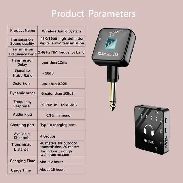 Système IEM, système de monitoring intra-auriculaire sans fil avec émetteur et récepteur cravate, récepteur cravate SUID, pour répétitions de groupe