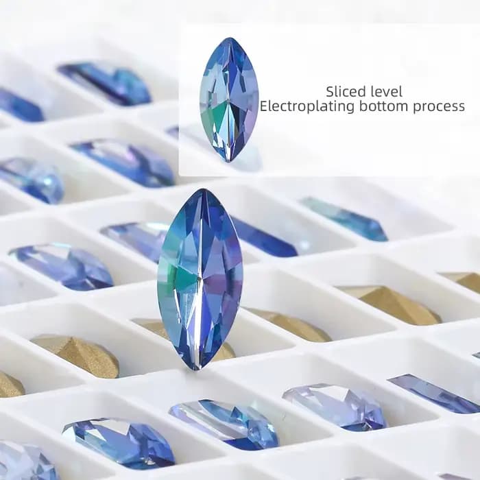 Strass en verre K9 brillant coloré, cristaux de verre pointus pour colle artisanale sur perles de robe, pierres de décoration