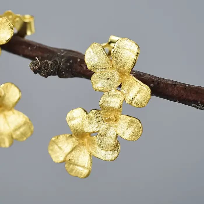 Boucles d'oreilles Lotus Fun Flower dans mon jardin, en argent Sterling 925 véritable, bijoux fins faits à la main, cadeau pour femmes, nouvelle collection