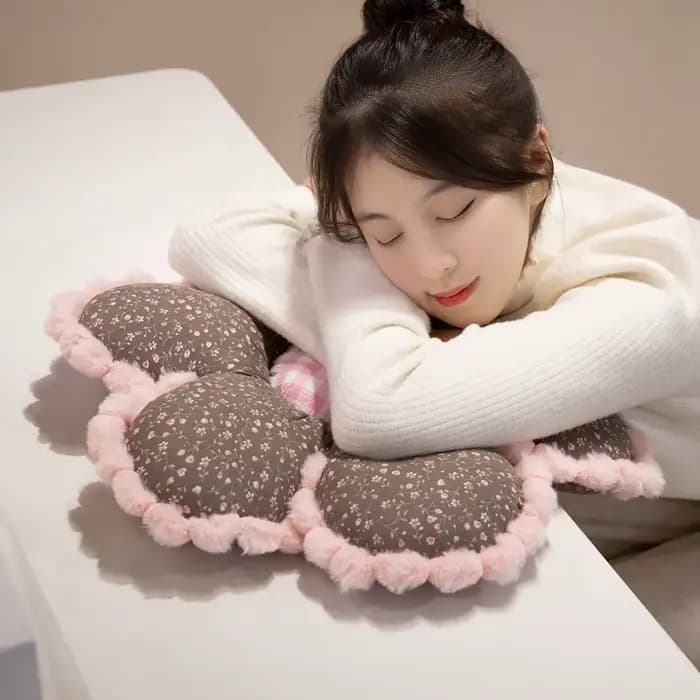 Coussin Floral de 50cm pour filles, princesse, fleurs, peluche douce, tapis de siège de chaise, coussin chaud de voiture, oreiller de canapé pour la décoration de la maison