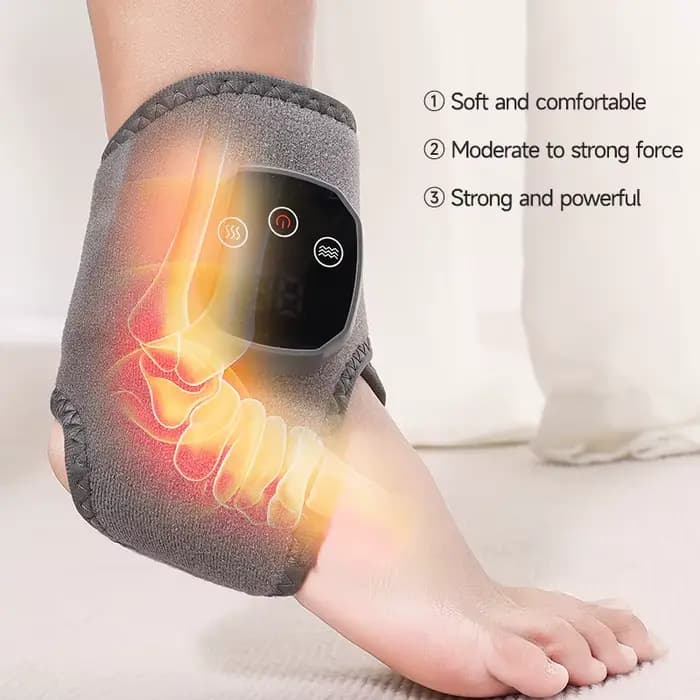 Masseur électrique chauffant et vibrant pour cheville et poignet, thérapie par compresse chaude, enveloppement chauffant pour massage de la cheville, support de protection pour le pied