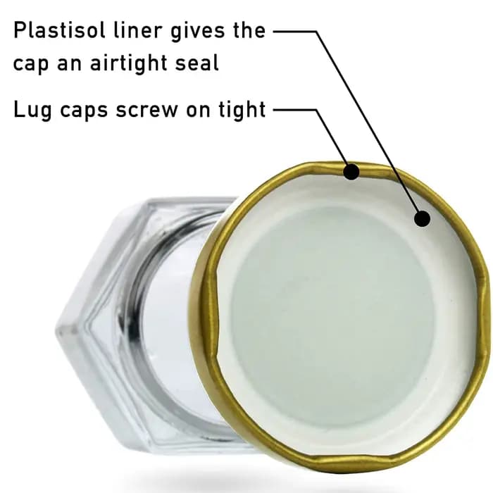 Bocaux Hexagonaux en Verre de Qualité Alimentaire Premium Mini Pots avec Légumes pour Cadeaux, Faveurs de Mariage, Miel, Confitures et Plus