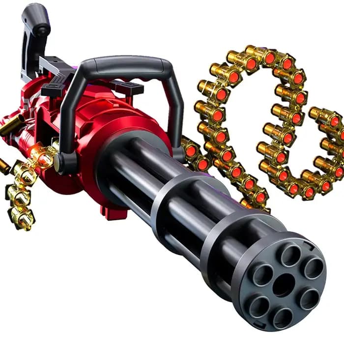 Chaîne de balle intégrée main et corps, coque rotative Gatling, pistolet à balle souple, peut pompier, jouet pour garçon, modèle de mitrailleuse