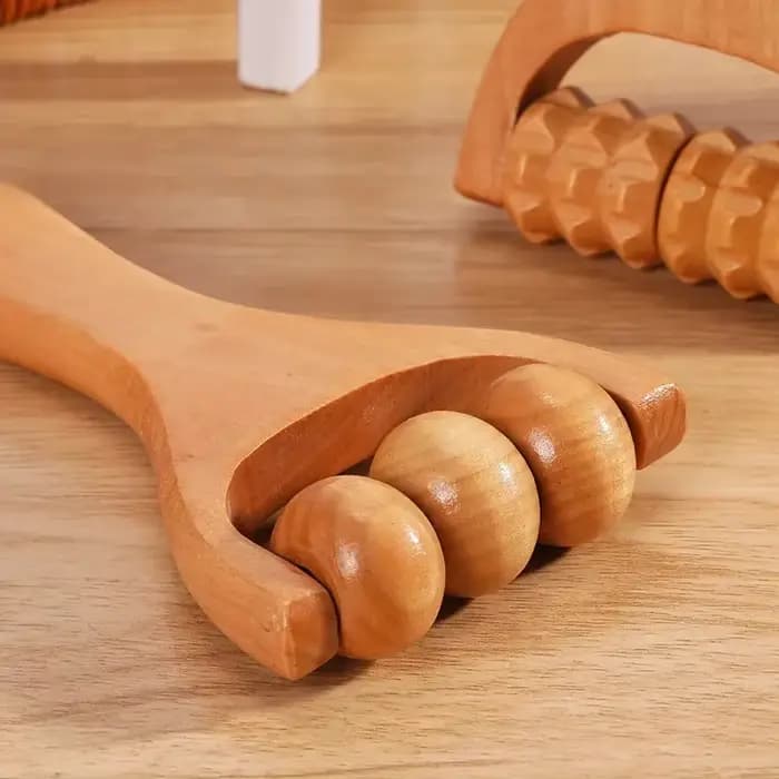 Mini masseur à rouleaux en bois