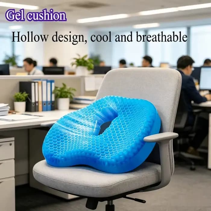 Coussin de siège orthopédique en gel rafraîchissant en forme de U – Soulagement ergonomique du coccyx pour les longues