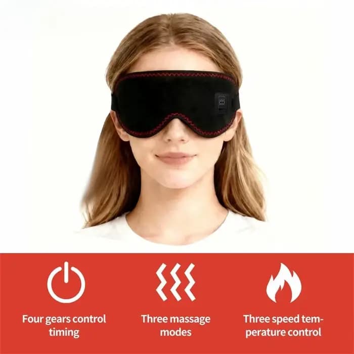Masque chauffant massant pour les yeux - Compresse chaude soulage la fatigue