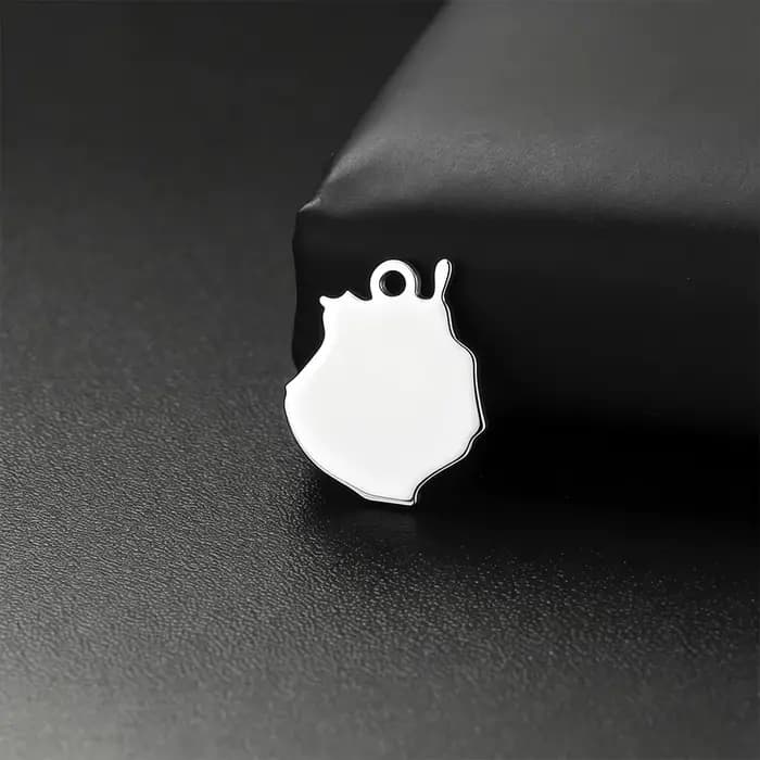 5 pendentifs solides en acier inoxydable avec carte de la Canarie (Espagne, Îles Canaries) pour la fabrication de bijoux DIY (bracelets, boucles d'oreilles, colliers)