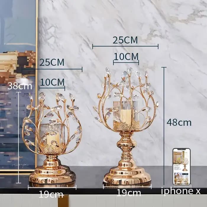 Bougeoir doré lumière européenne luxe rétro chandelier en métal décoration accessoire de bougie chandeliers de bureau décor à la maison