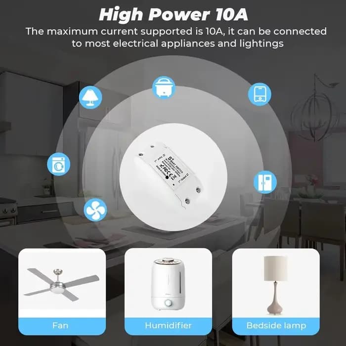 Module de relais intelligent pour la domotique WIFI, compatible avec l'application Tuya, Alexa, minuterie, application Smartlife, télécommande sans fil.