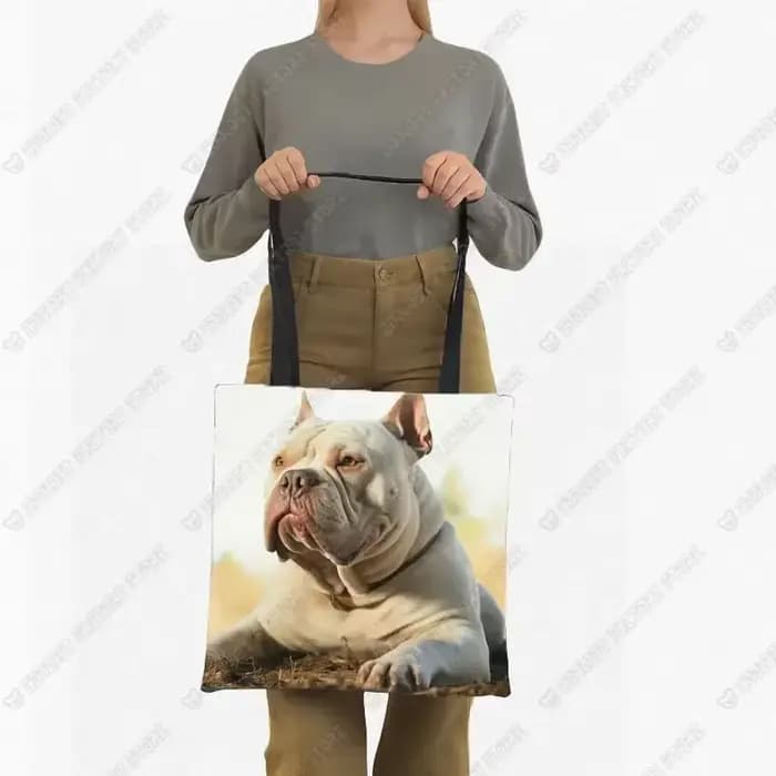 Sac fourre-tout pour bouledogue français américain Bully Dog, sac à main Kawaii, fourre-tout Pitbull Terrier, grande capacité, sacs à soupe initiés, sacs à provisions