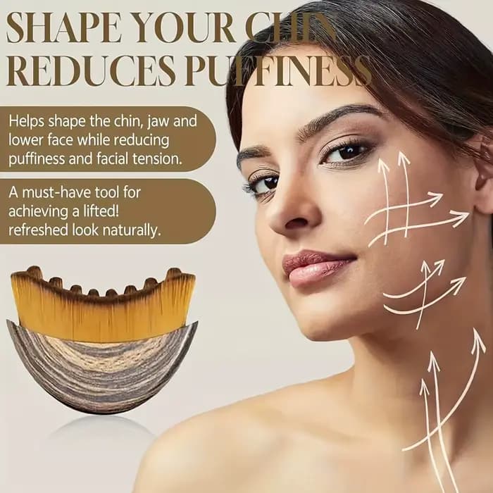 Visage lymphatique 2 pièces-tête ovale et poils souples pour soulager les poches