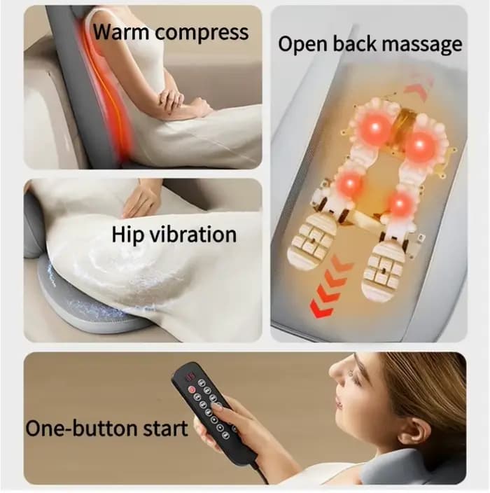 Shiatsu masseur complet du corps avec coussin de chaise de Massage thermique pétrissage pour le cou dos épaule