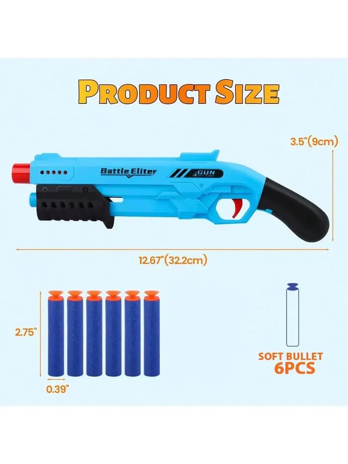 Jouet de combat manuel de lanceur de fléchettes de mousse de Blaster de balle molle durable extérieur, pistolet de jeu pour les garçons et les filles, Gitfs d'Halloween et de Noël