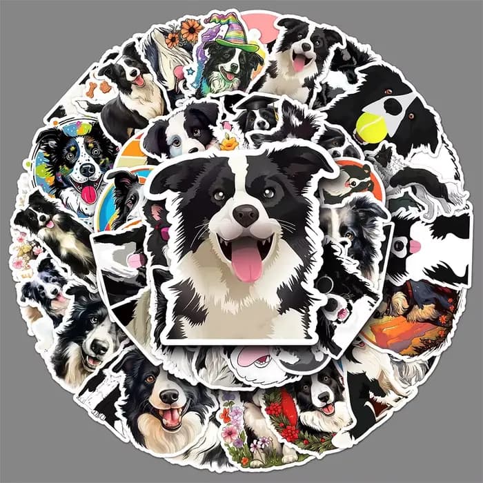 Autocollants Graffiti Border Collie, 10/50 pièces, autocollants décoratifs mignons de chien de dessin animé pour ordinateur portable, papeterie, jouets DIY, secret