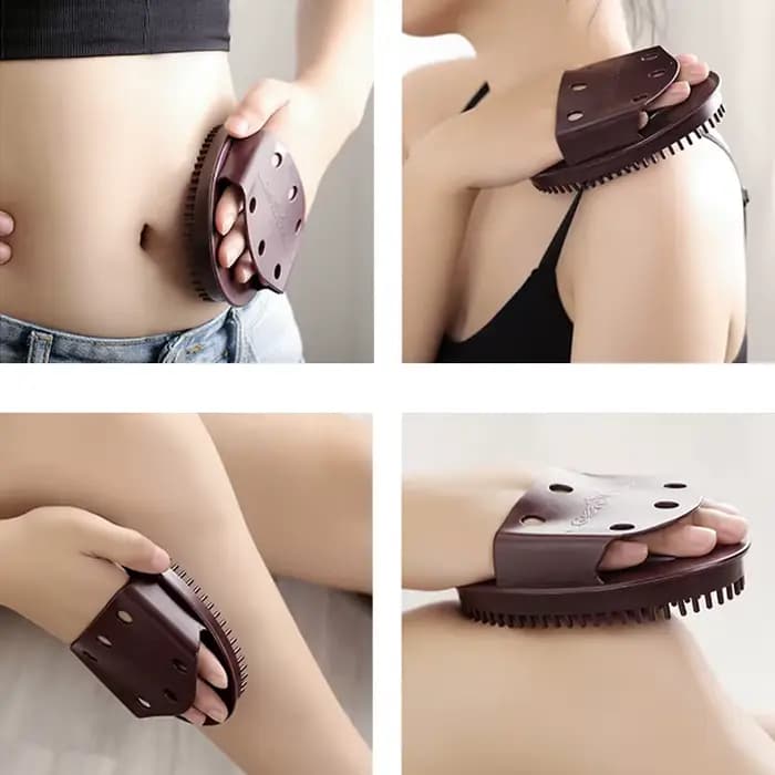 Ensemble de 2 brosses de massage brunes pour la perte de poids