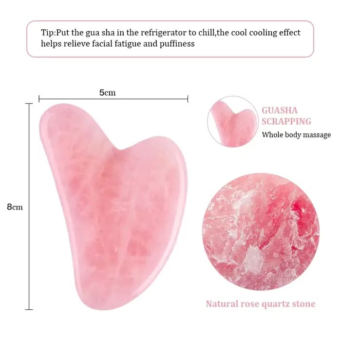 Grattoir à Gouache Gua Sha en Jade Rose naturel
