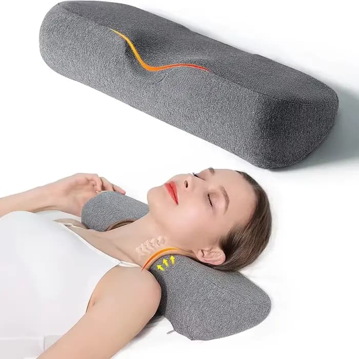 Oreiller cervical en mousse à mémoire de forme à récupération lente, pour la protection du cou et la correction de la colonne vertébrale, favorisant le sommeil et le repose du dos