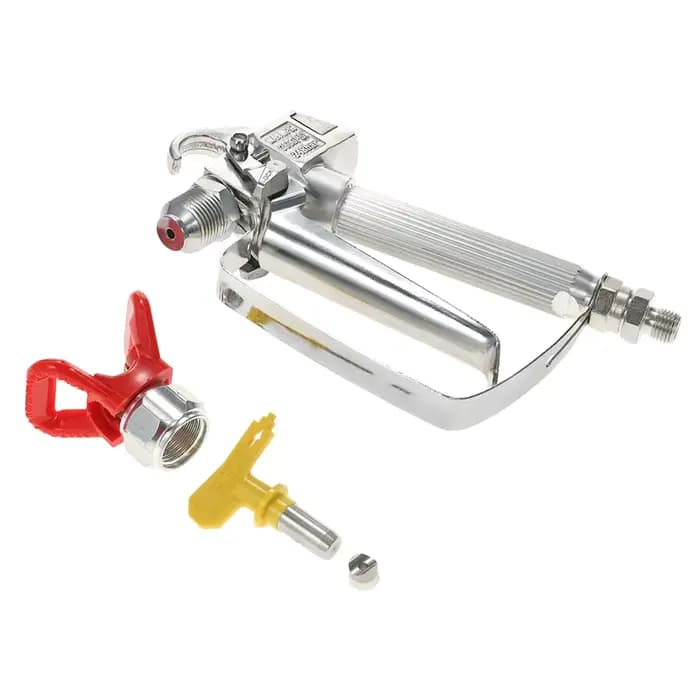 Pistolet de pulvérisation de peinture sans air haute pression rouge 3600 PSI avec buse de pulvérisation 517 et protection de buse, pulvérisateur à pompe et machine de pulvérisation sans air